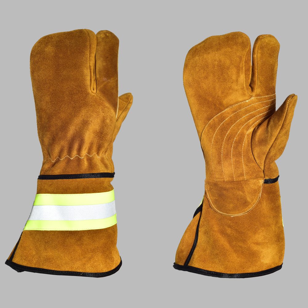 PREMIUM COW SPLIT BROWN LEATHER LINES MAN WINTER GLOVES