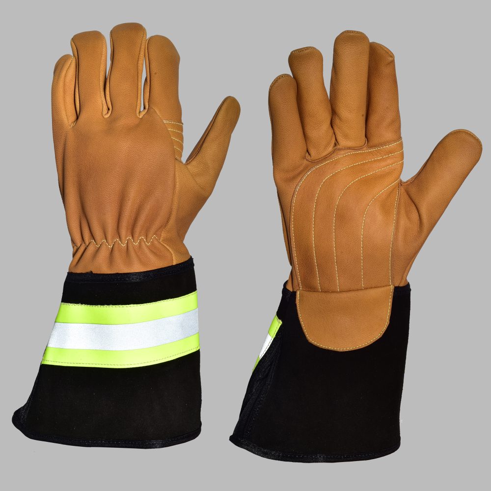 PREMIUM COW/SHEEP BROWN LEATHER WINTER LINES MAN GLOVES