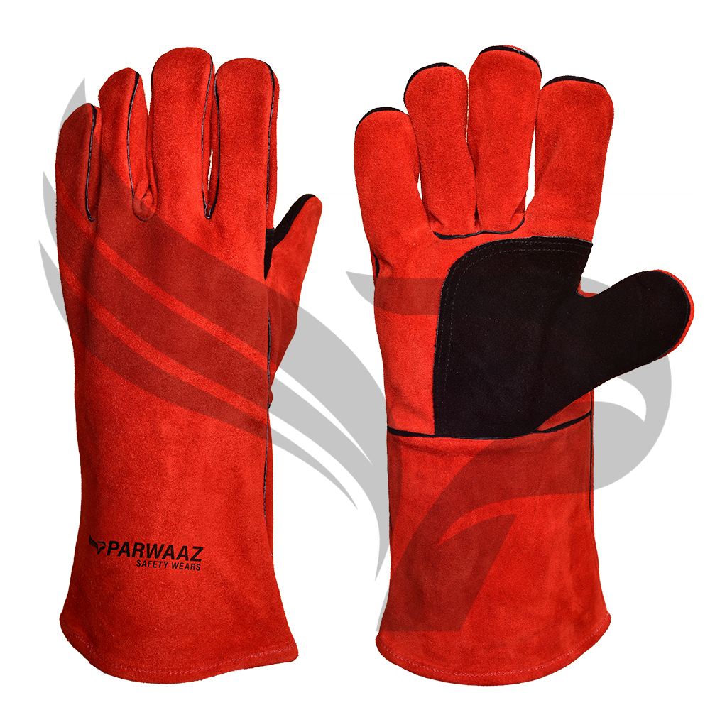 Red and Black Welding Gloves