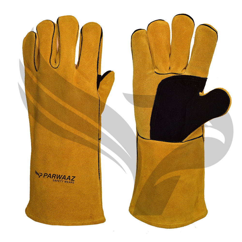 Yellow and Black Welding Gloves