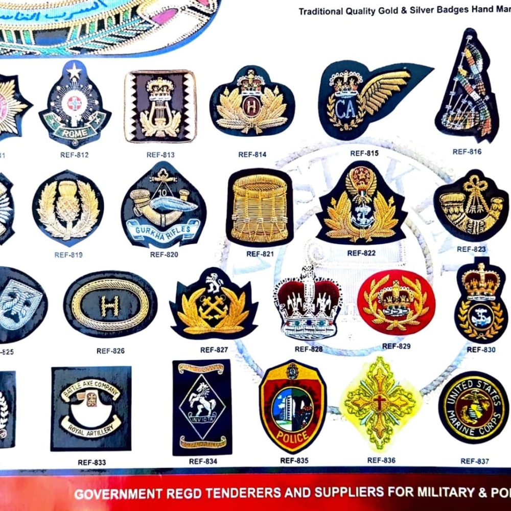 Handmade Wire Embroidered Badges